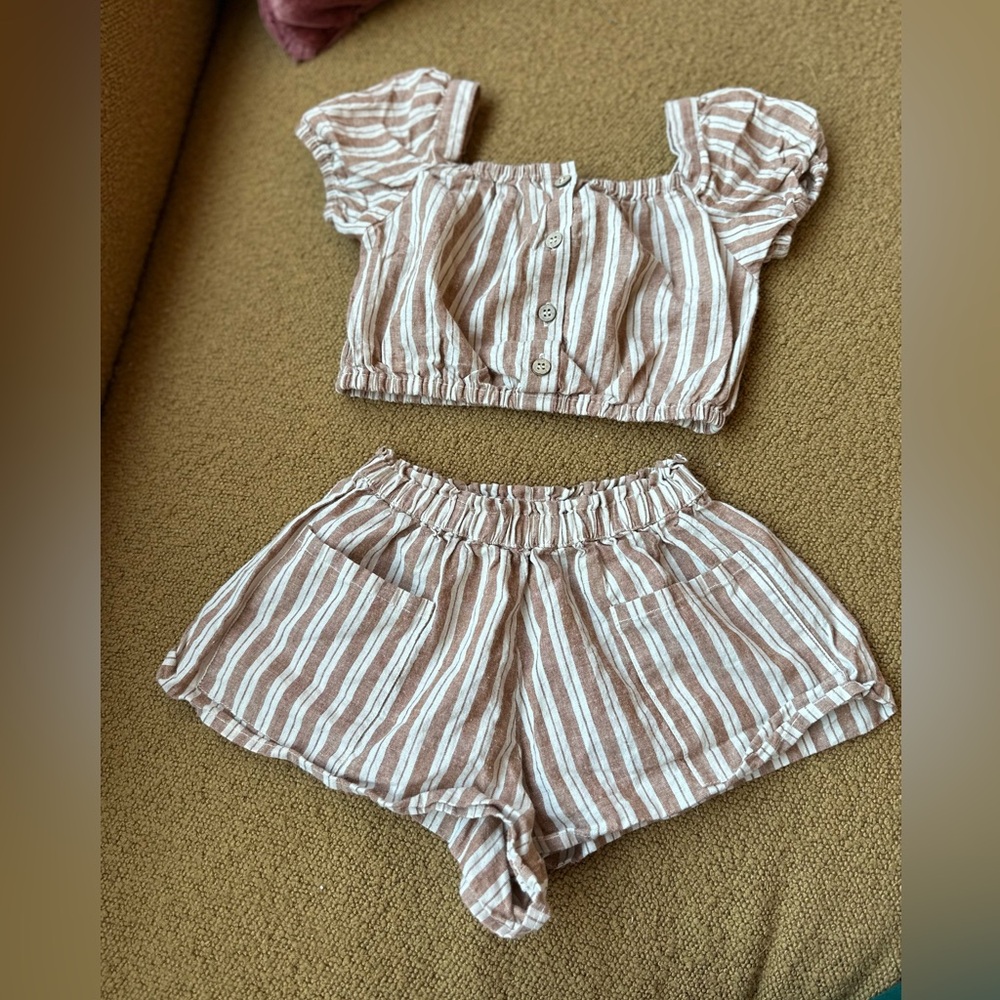 Rylee + Cru kids striped matching set size 4/5